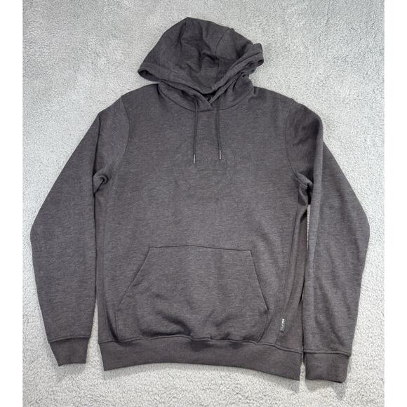 Helly Hansen Hoodie Mens Large Gray Pullover Sweatshirt Mountain Logo Outdoor - Picture 1 of 16